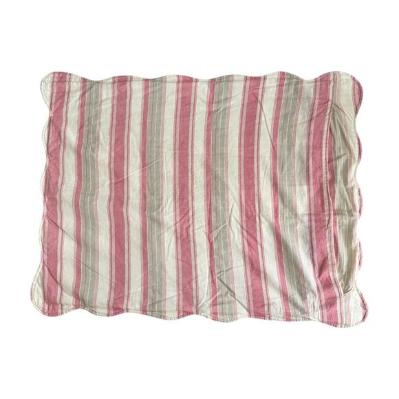 New without Tags Quilted Red Cream Standard Shams Set of 2 - Picture 5 of 10